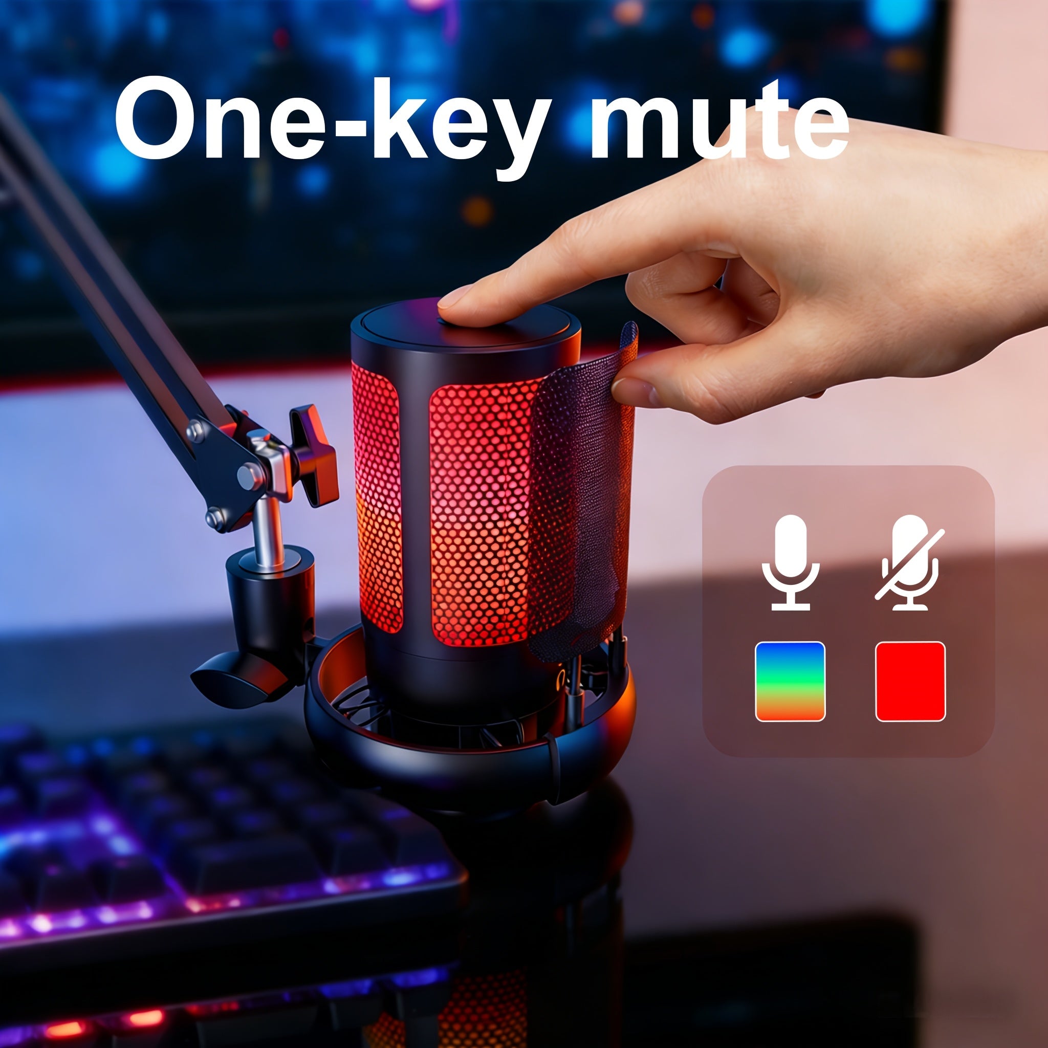 Gaming Microphone Set with Boom Stand