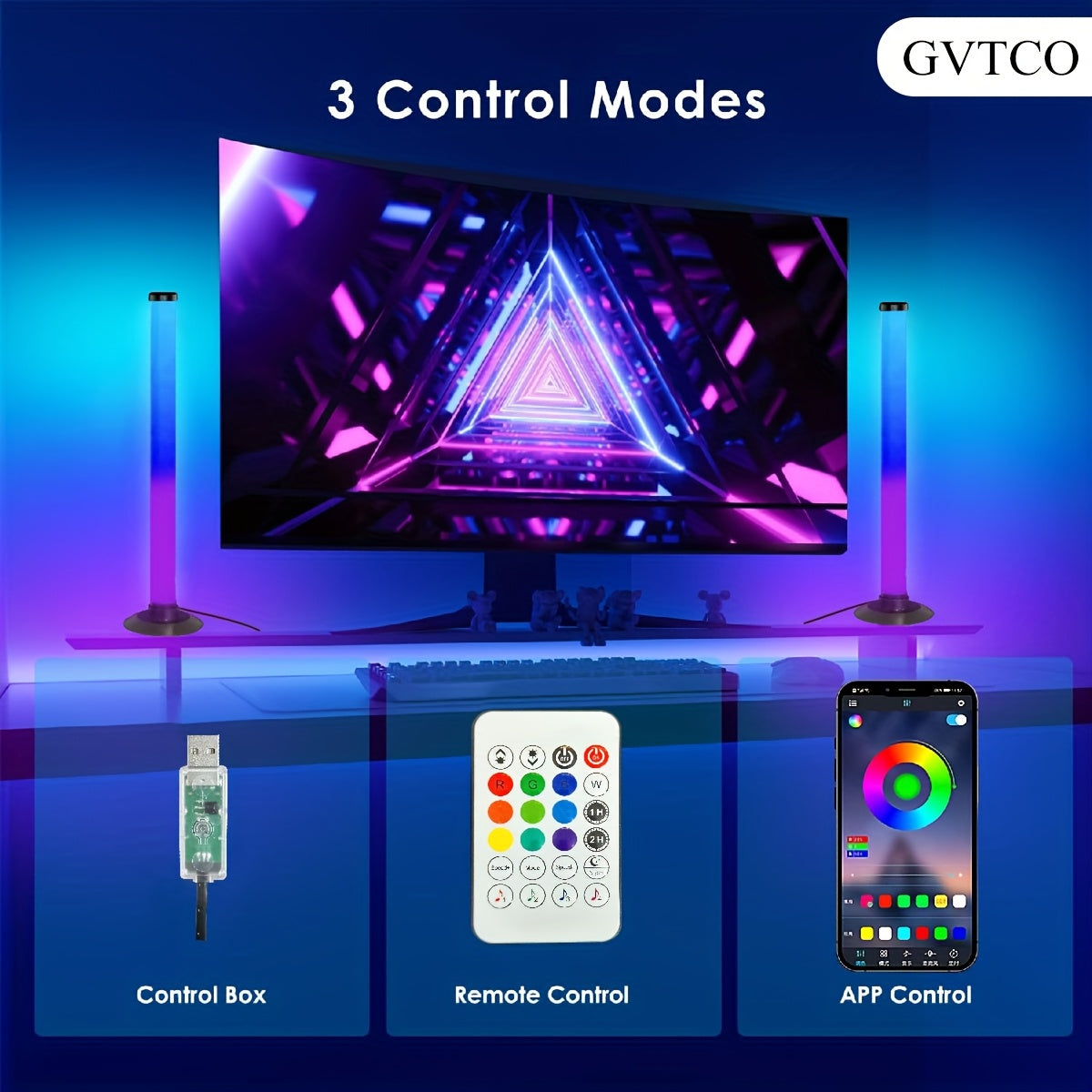 GVTCO Desktop Sound-Activated LED Strip Light
