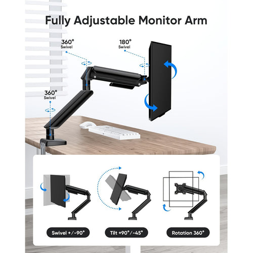 Adjustable Single or Dual Monitor Arm Desk Mount