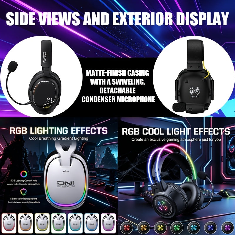 ONIKUMA Wireless Lightweight Headset with Noise Cancellation