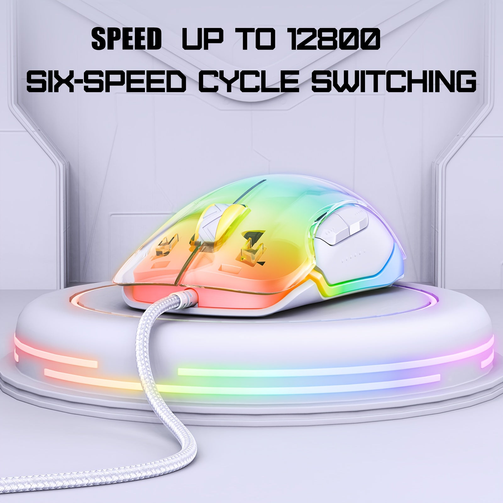 ONIKUMA RGB Transparent Wired Gaming Mouse