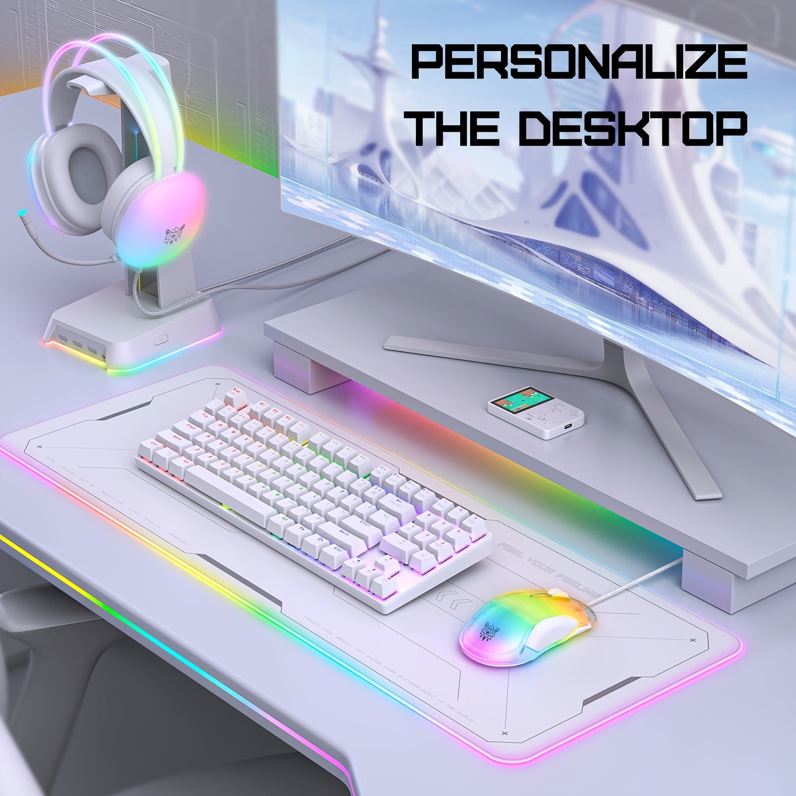 ONIKUMA Transparent RBG Gaming Mouse