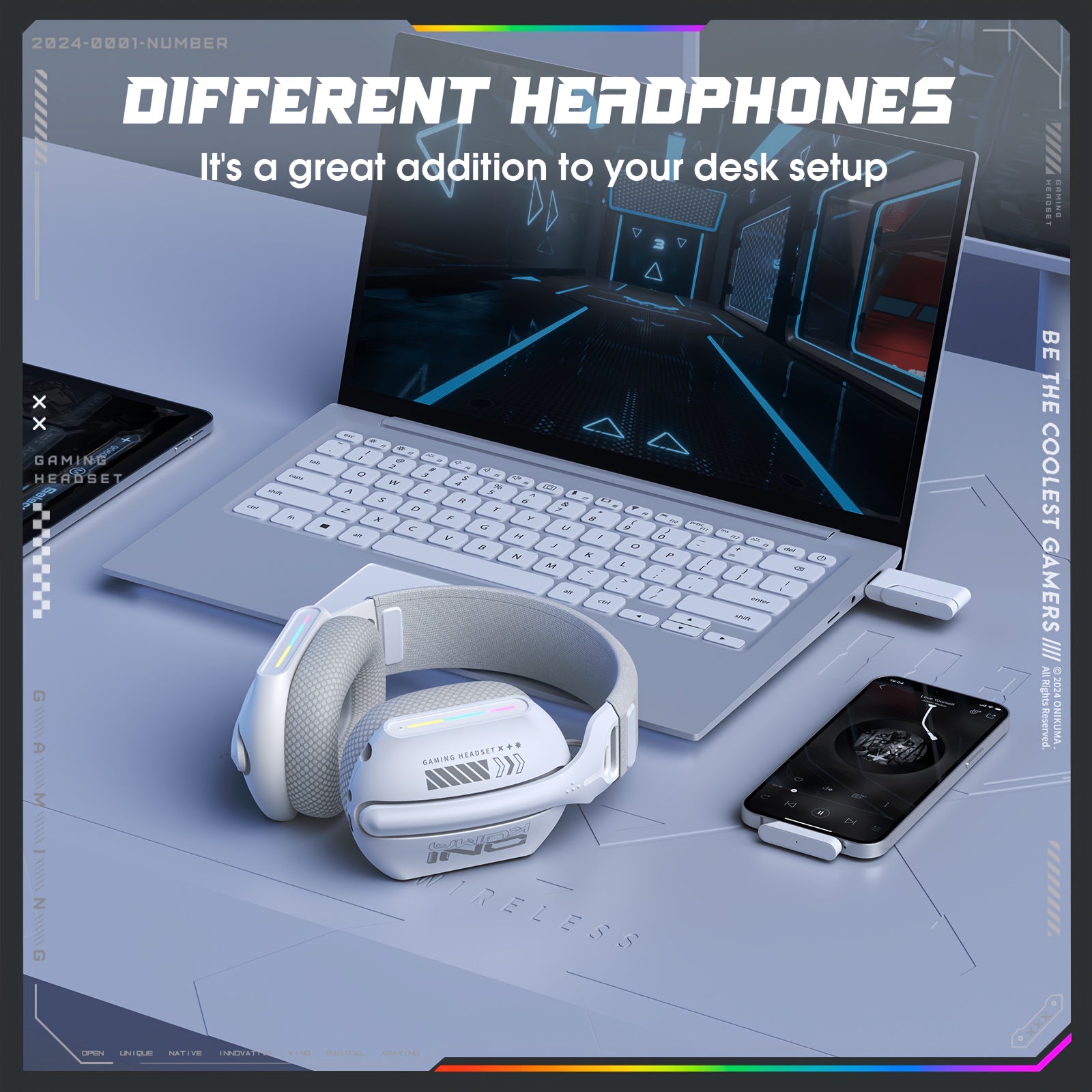 Wireless Gaming Headset/Three Mode Connection/RGB Lighting Effect