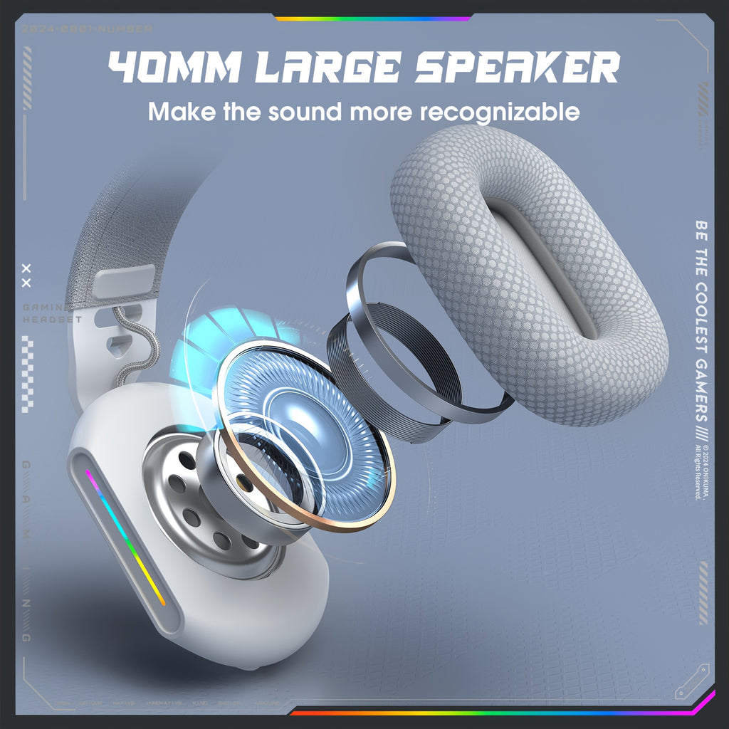Wireless Gaming Headset/Three Mode Connection/RGB Lighting Effect
