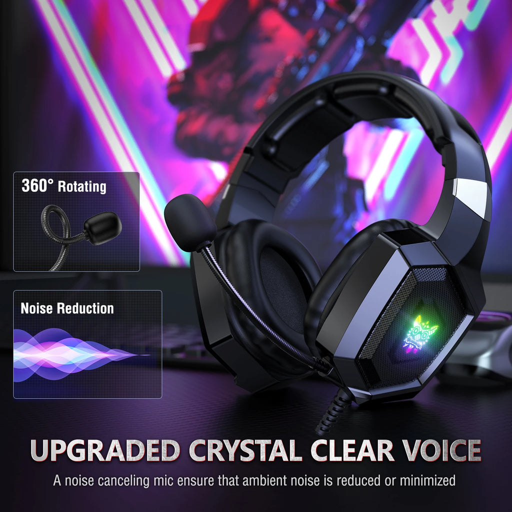 ONIKUMA Wired RGB Stereo Gaming Headphones With Mic