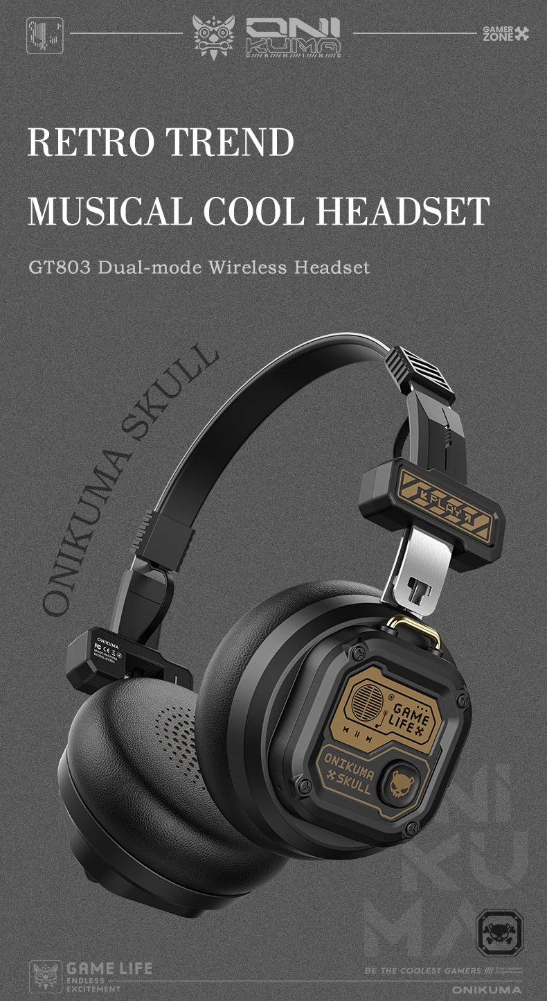 ONIKUMA GT803 Wireless Gaming Headset with Mic