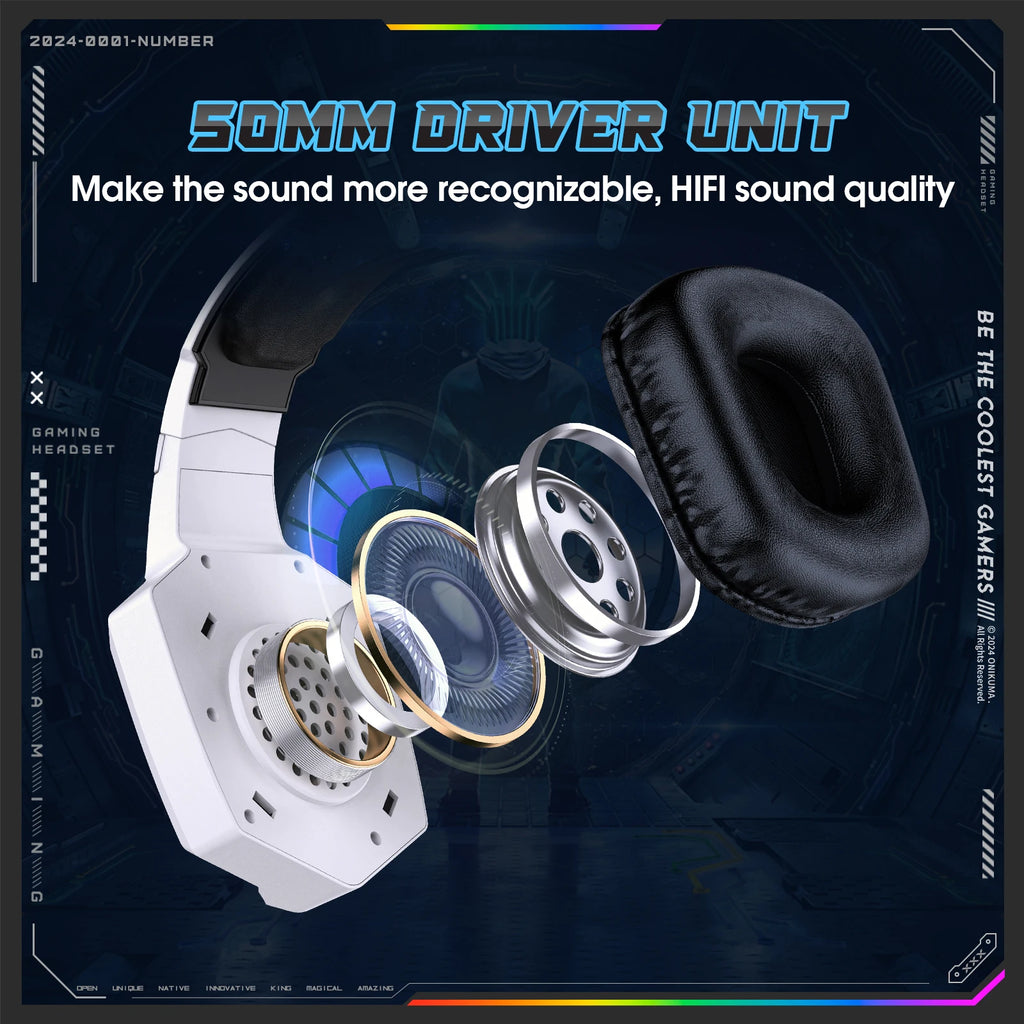 ONIKUMA 2.4GHz Wireless Gaming Headset For PS5 PS4 PC