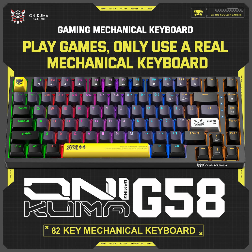 ONIKUMA G58 Wired Mechanical Keyboard with RGB
