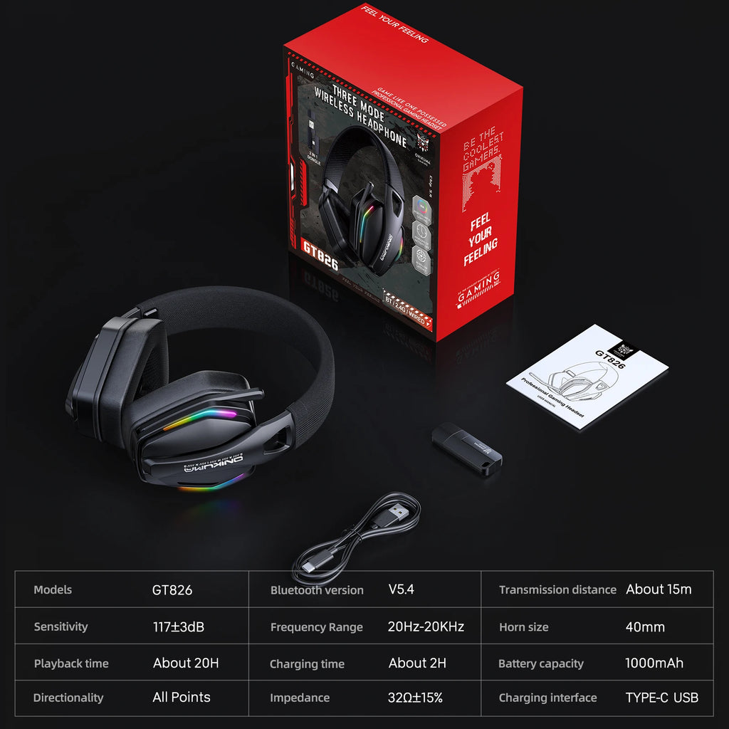 ONIKUMA GT826 Wireless Gaming Headset with Bluetooth