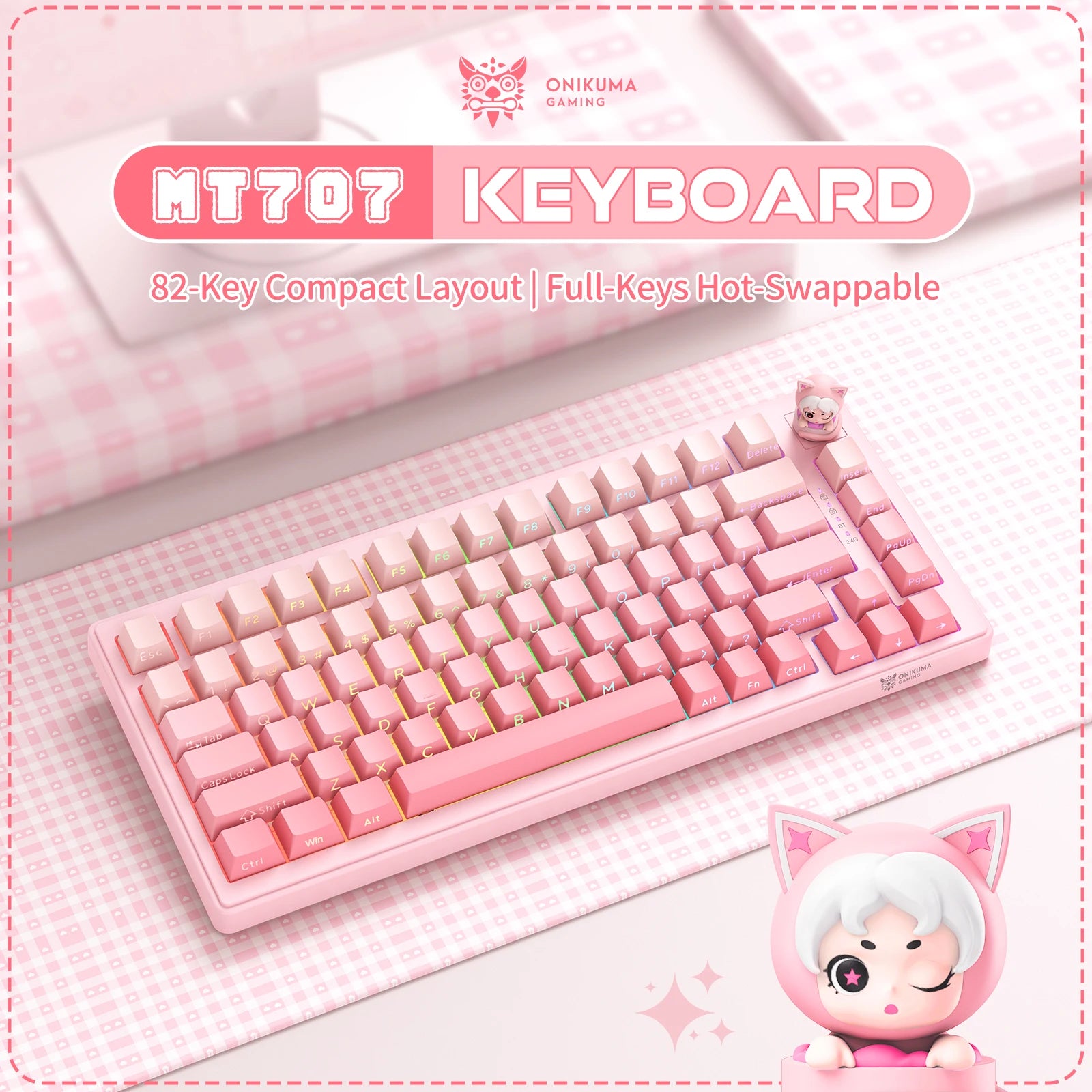 ONIKUMA MT707 Wireless Gaming Mechanical Keyboard