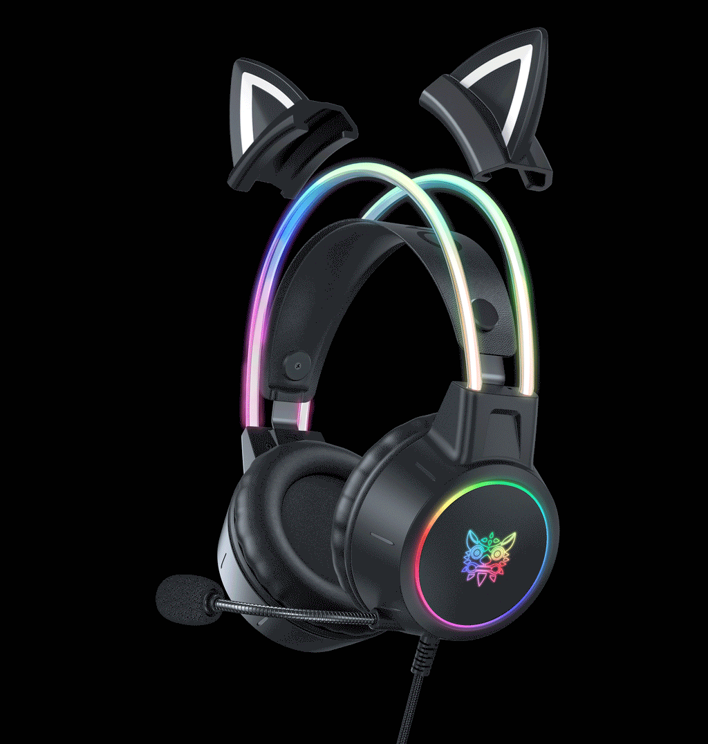 ONIKUMA X15 Wired Headphones with RGB With/Without Cat Eats