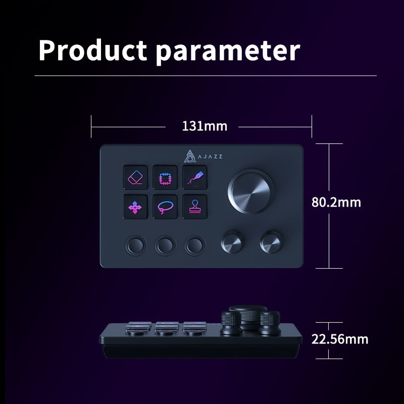 AJAZZ AKP03 Stream Controller 6 Macro Keys LCD Keyboard