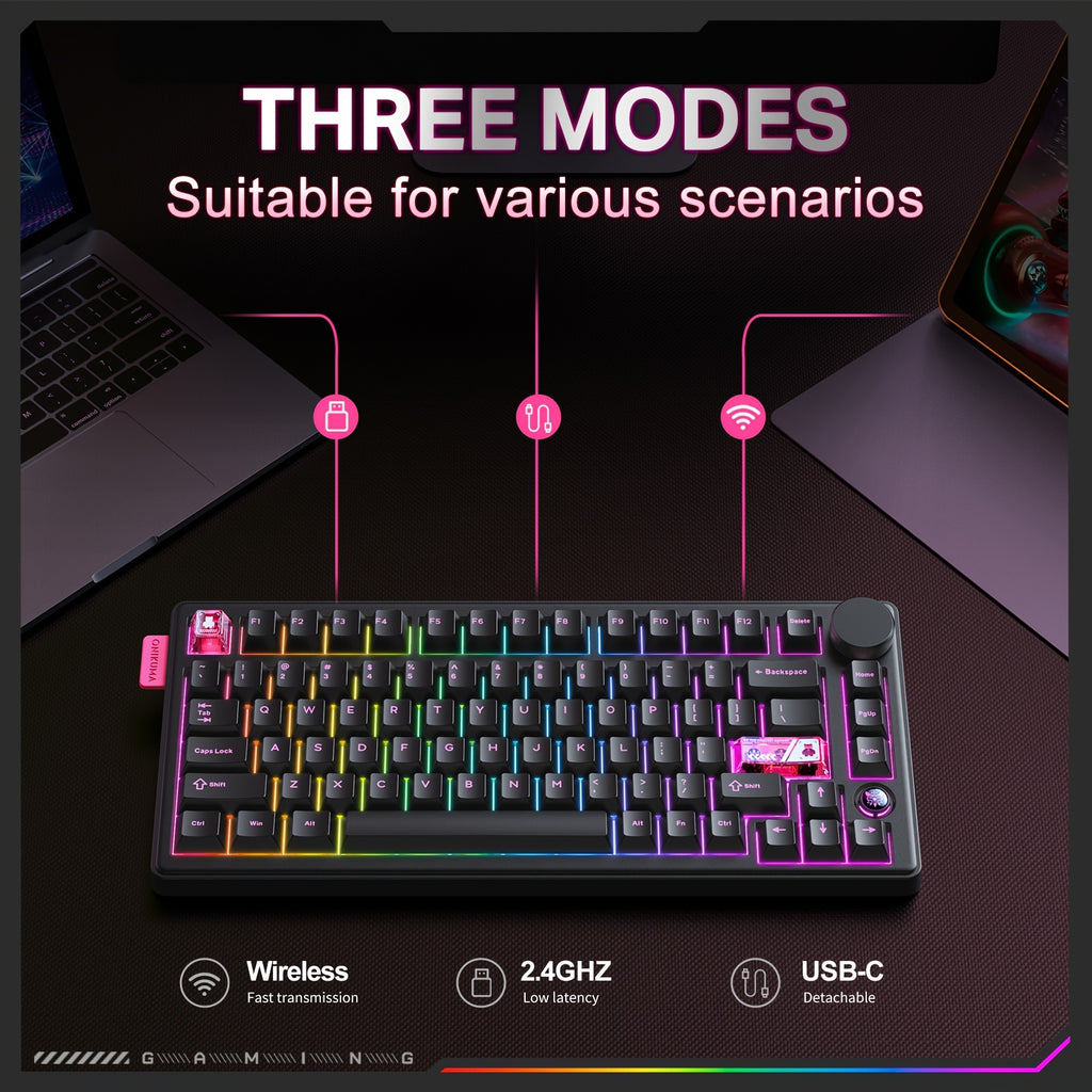 ONIKUMA Triple-Mode Wireless Mechanical Gaming Keyboard MT706