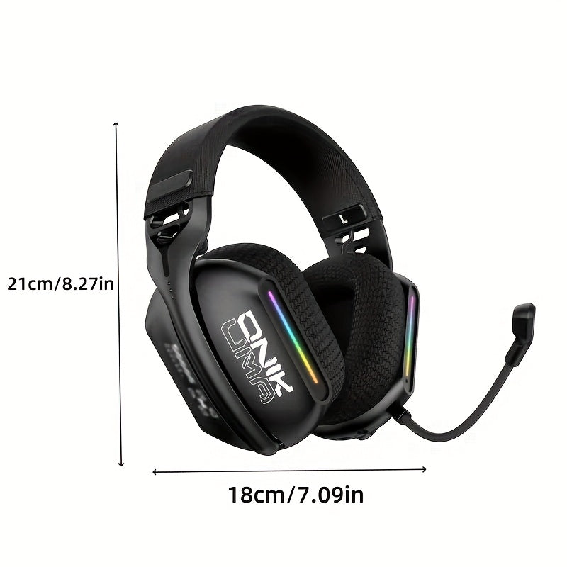 ONIKUMA Professional Gaming Headset, RGB Lighting, Cordless Stereo Headphones with Microphone