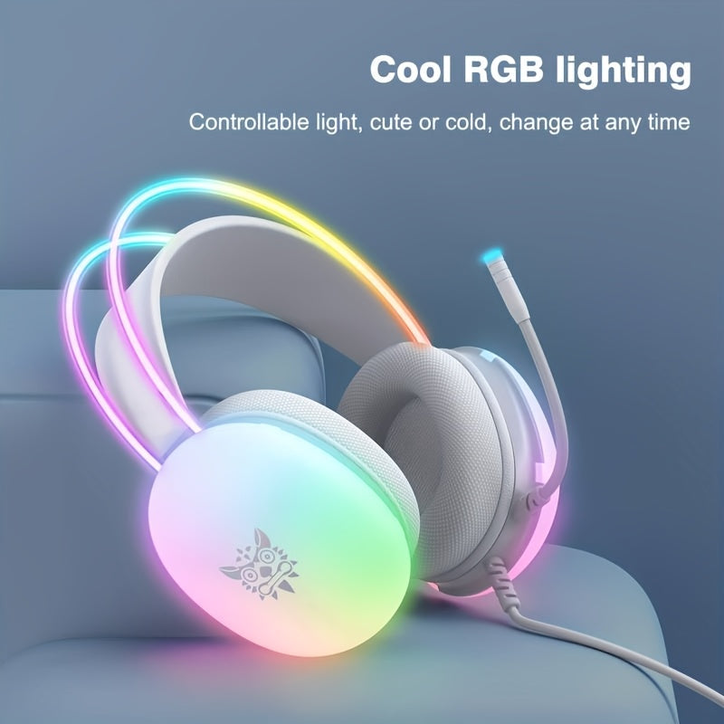 ONIKUMA Wired RGB Gaming Headset with Noise Cancellation