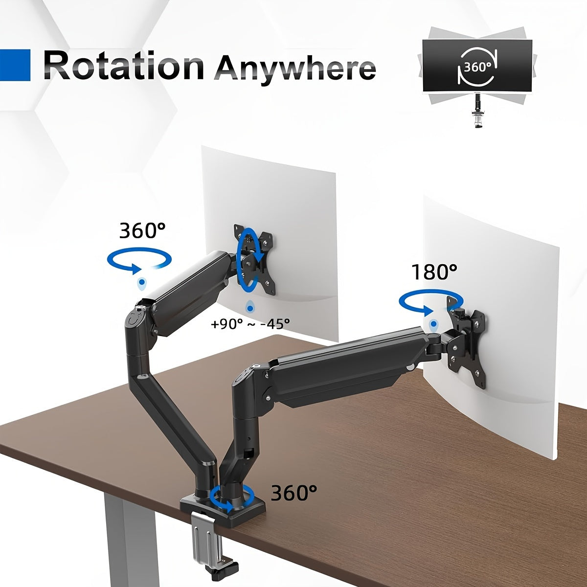 Adjustable Single or Dual Monitor Arm Desk Mount