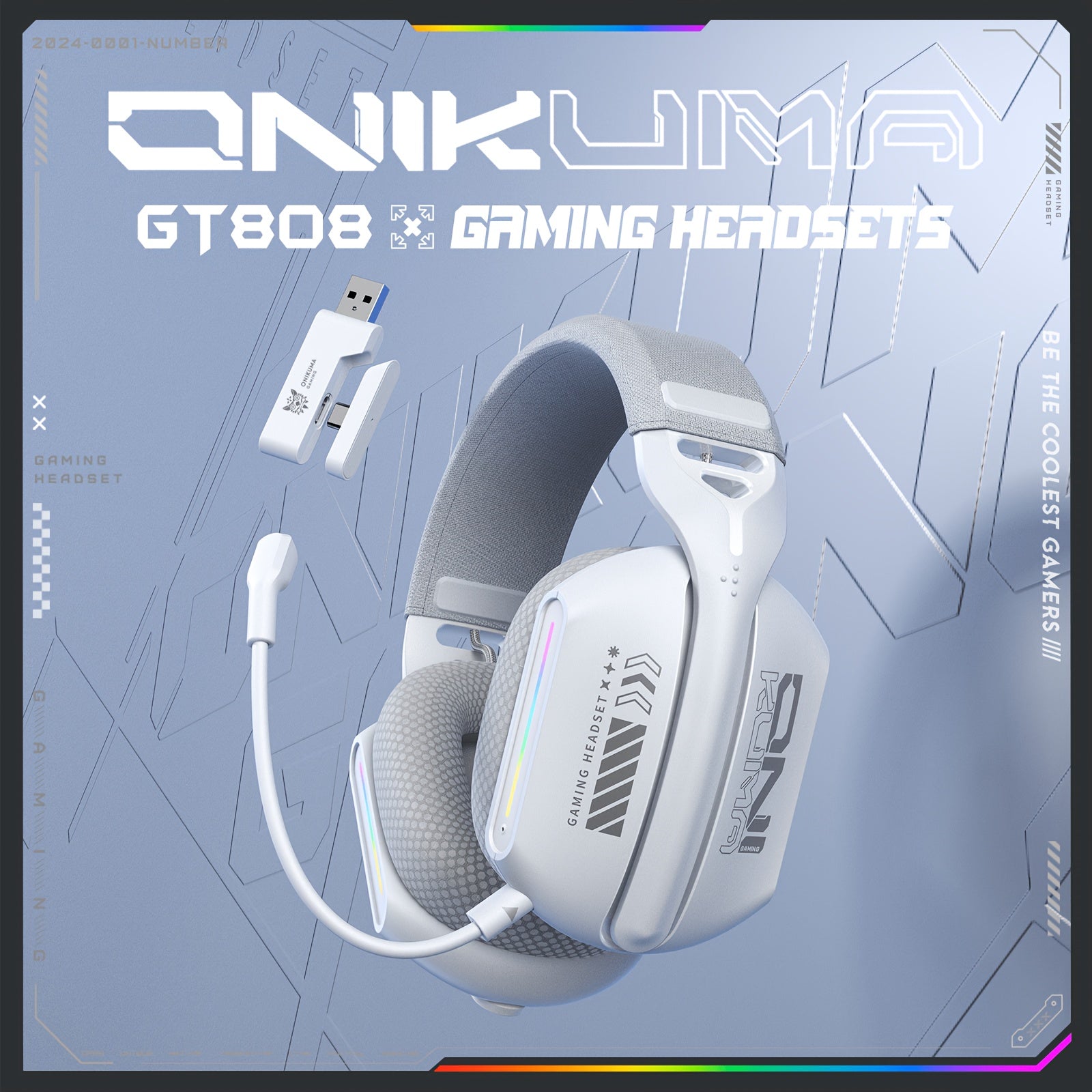 Wireless Gaming Headset/Three Mode Connection/RGB Lighting Effect