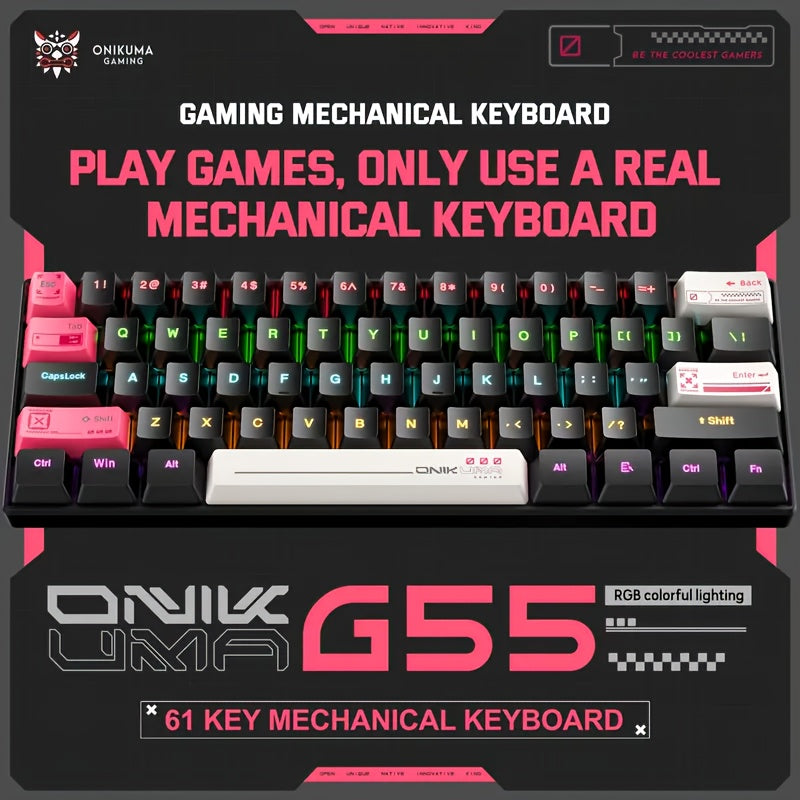 ONIKUMA G55 Professional Gaming Mechanical Wired Keyboard