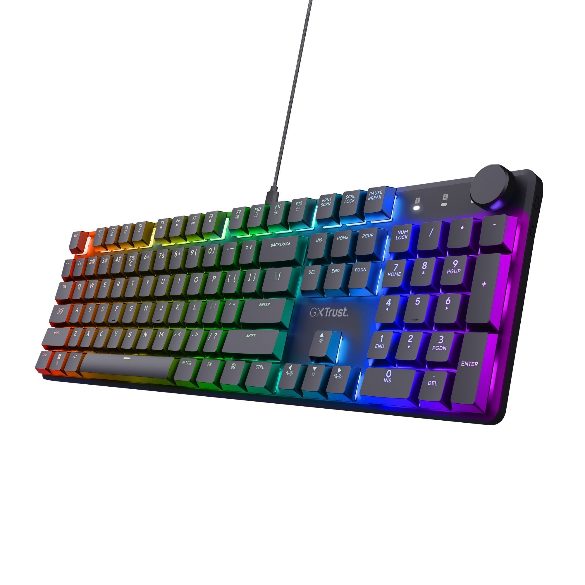 Trust GXT 866 Torix High-Performance Mechanical Gaming Keyboard, Gaming Keyboard (Black, US Layout, Huano Red, RGB)